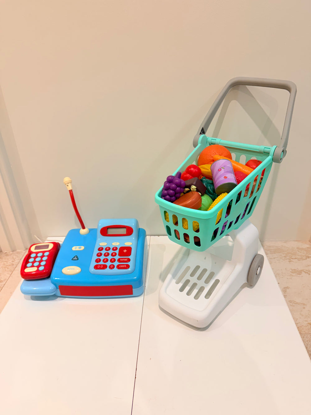 Children’s Shopping Cart With Play Food & ELC Cash Register