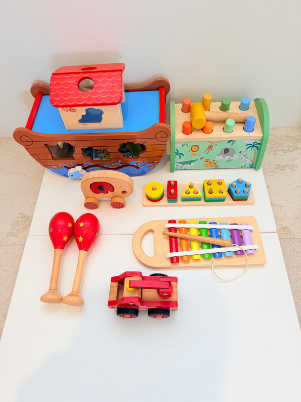 Wooden Toy Bundle with Fat Brain Boat